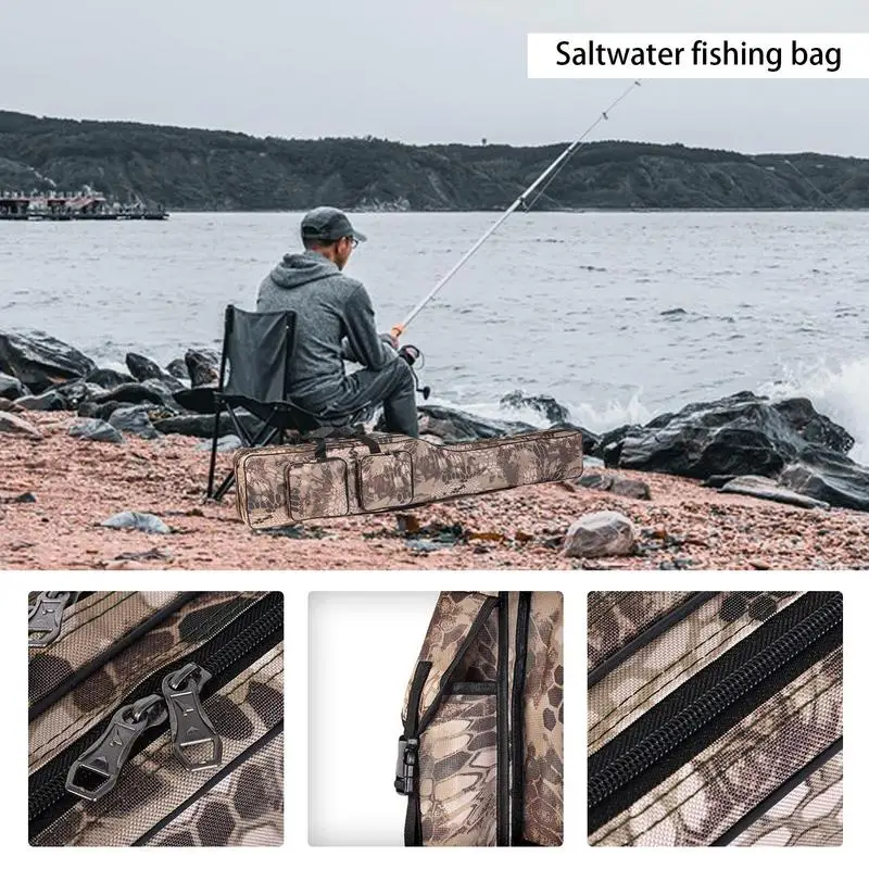 Fishing Rod Case Fishing Storage Bag Tackle Storage Bags Wide Opening Large Capacity Rod Cases & Tubes For Fishing Pole