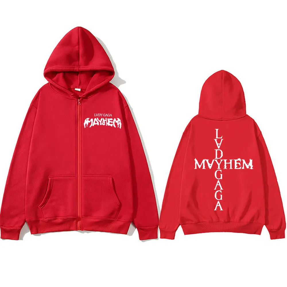 Lady Gaga Mayhem New Album Zipper Hoodies Men Women Fashion Hip