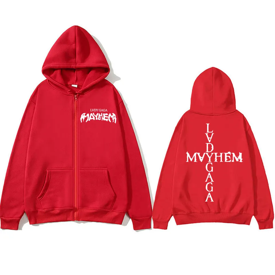 Lady Gaga Mayhem New Album Zipper Hoodies Men Women Fashion Hip