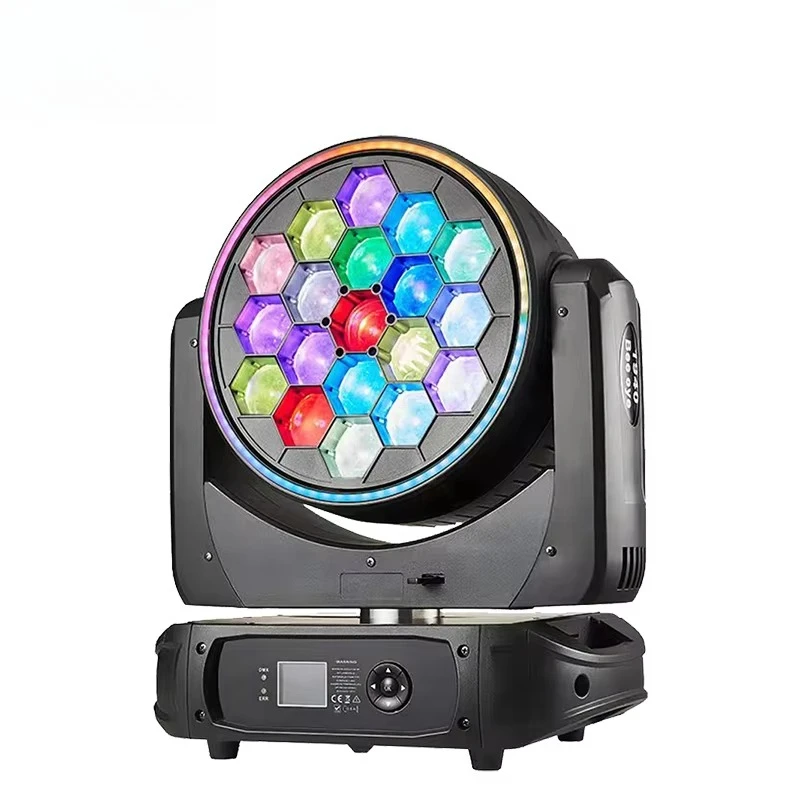 19*40W RGBW LED Bee Eye Wash Moving Head Light with DMX512 Control for Disco Event DJ Lighting
