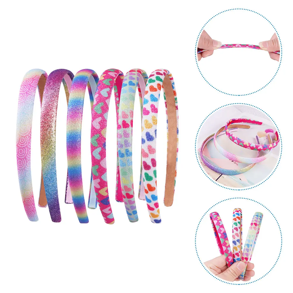 

6pcs Colorful Hair Hoops Glitter Headwear Sequin Hairbands Women Party Outdoor Accessories Unique Hair Accessories Festival