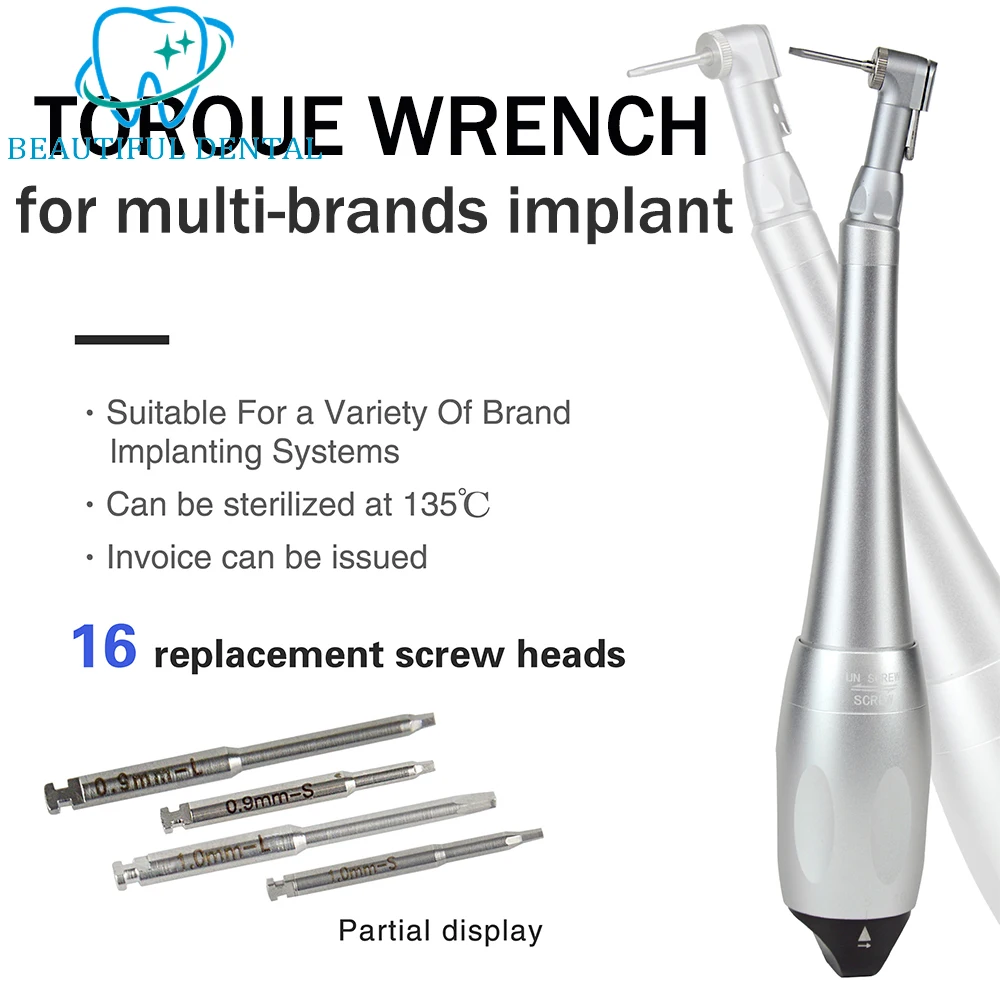 Dental Implant Universal Torque Wrench Handpiece with 16Pcs Kit For Dental Clinic Dentistry Repair Tools
