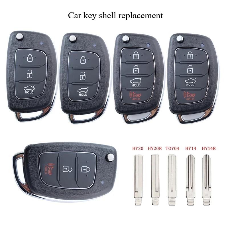 34 Botton Car Key Fob Case Shell Housing for Hyundai Accent Ix35 IX45 I30 Solaris Tucson I20 Santa Fe I45 I40 HB20 ELANTRA Verna