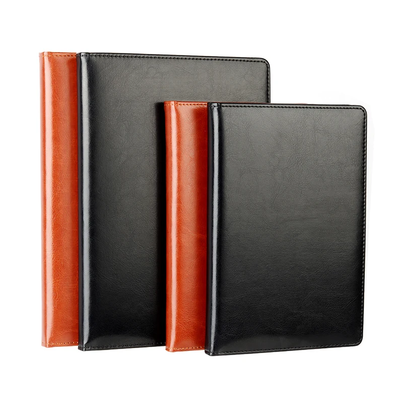 A5/B5 Leather Business Notebook 2Colors 80Pages Journal Agenda Organizer Student Stationery Supplies
