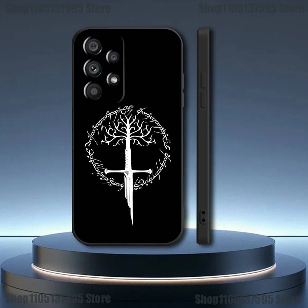 حافظة هاتف L-Lord of the R-Rings لهاتف سامسونج جالاكسي A73,31,32,72,41,53,52,71,22,5G,Note,J7,8,9 غطاء أسود ناعم