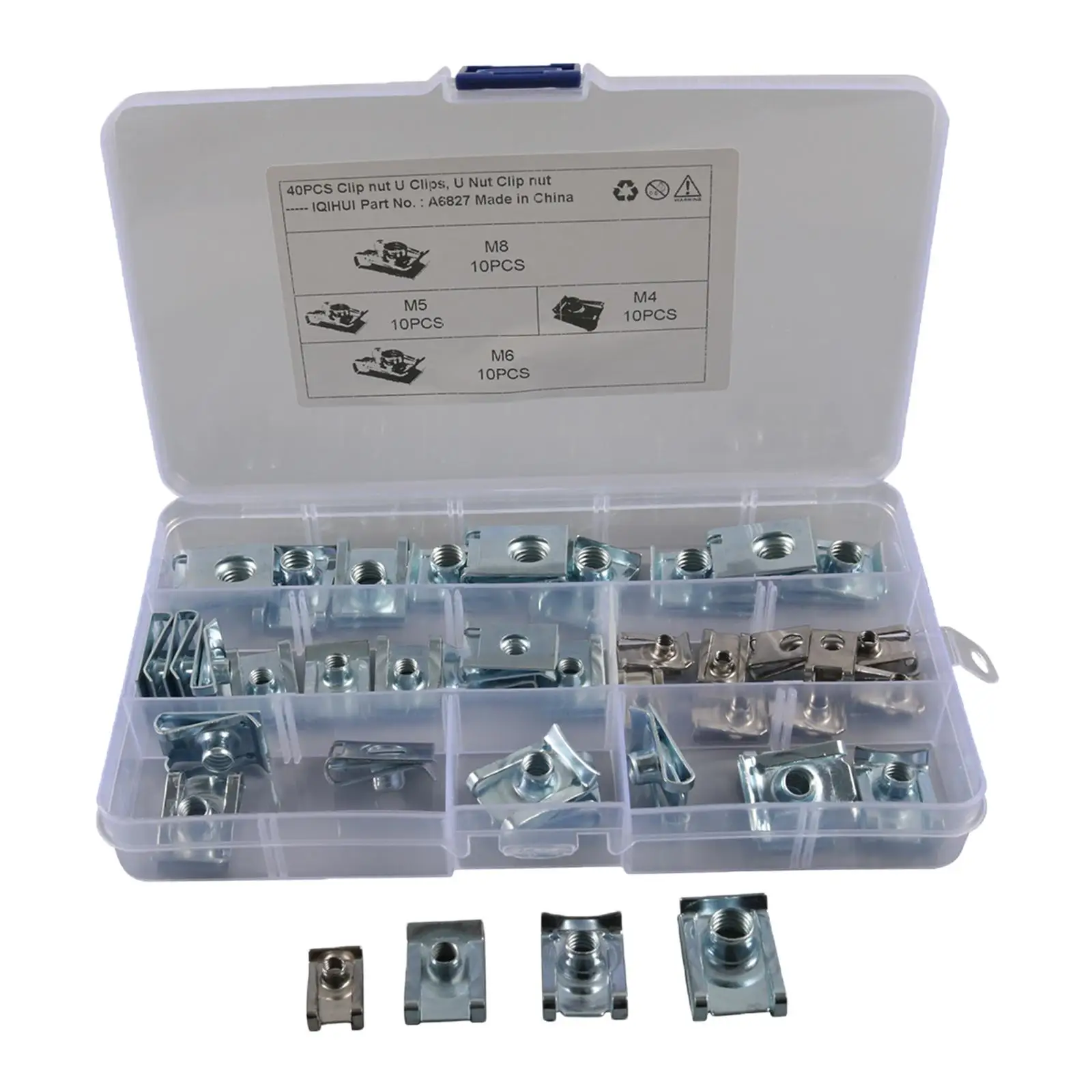 

40x Car Assorted Spire Clips U Nuts Fasteners Fender Fairing Rivet Clips