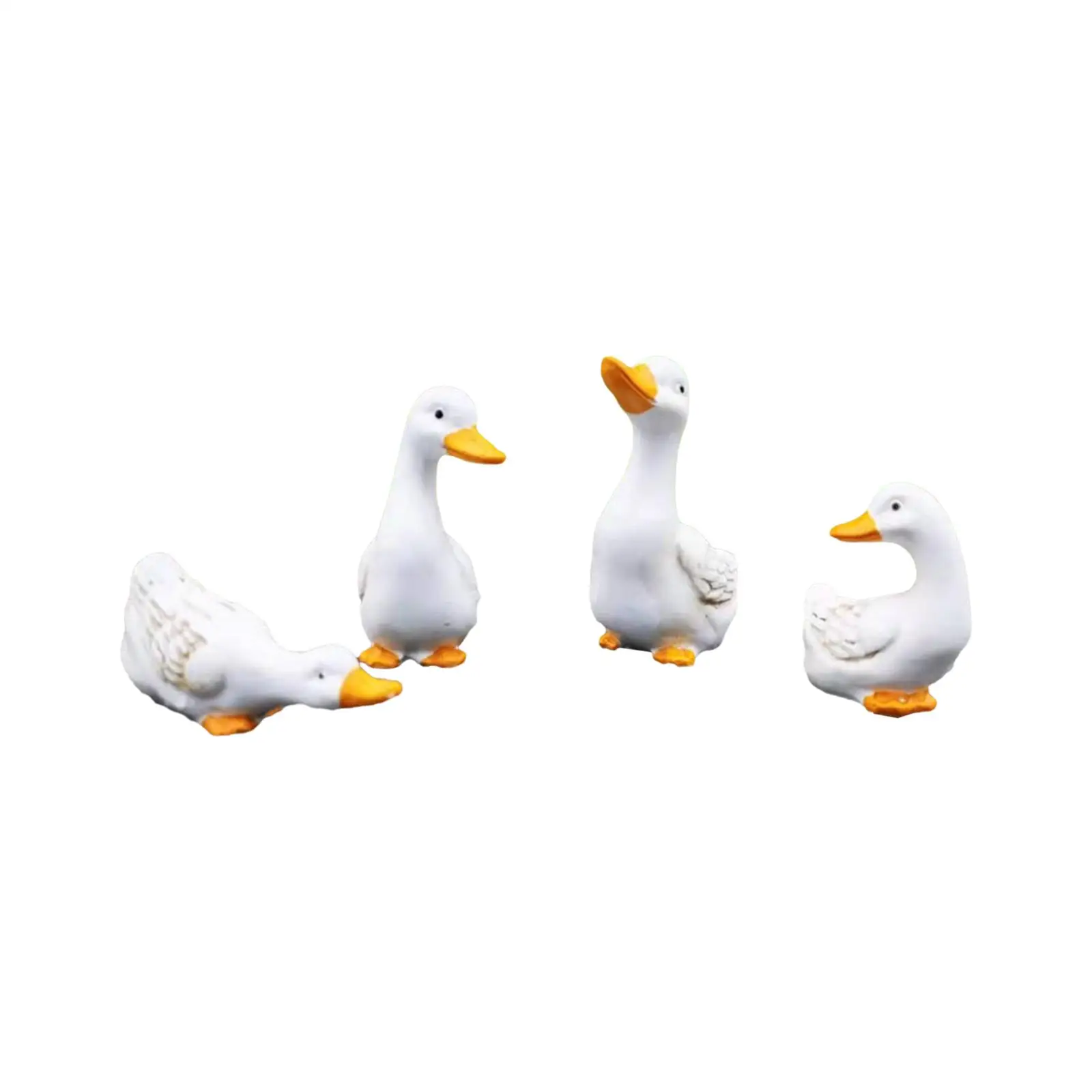 4 Pieces Cute Duck Resin Garden Statue Gifts Sculpture for Indoor Table Pond