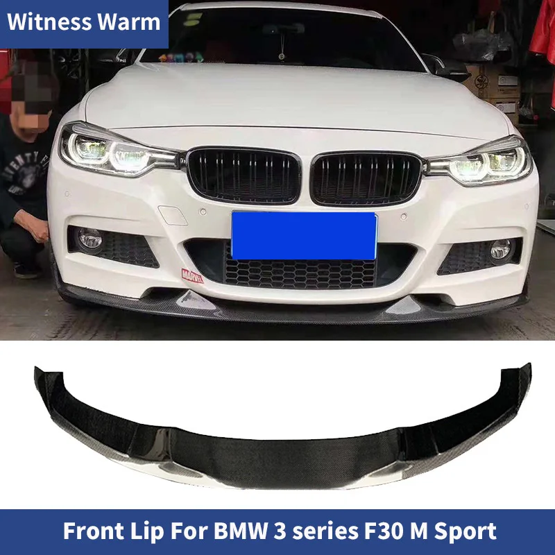 F30 Front Shovel Carbon Fiber Front Bumper Lip Spoiler Splitter with Wrap Angle for Bmw 320 328 335 Mtech Sport Bumper