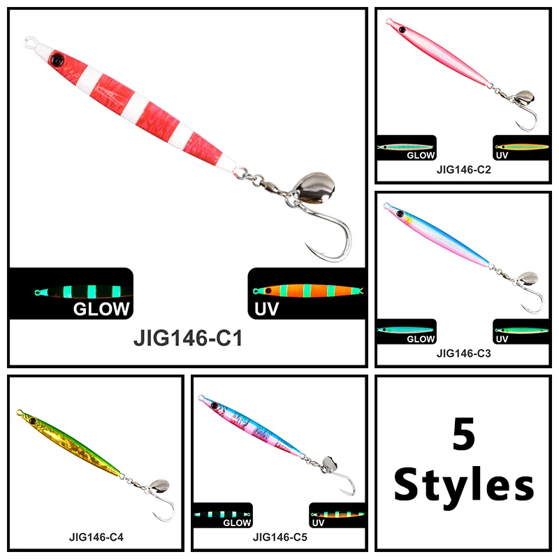 

40G-80G Long Casting Laser Luminous Metal Jig Lure Fast Fall Saltwater Fishing Bait for Sardine Jigging