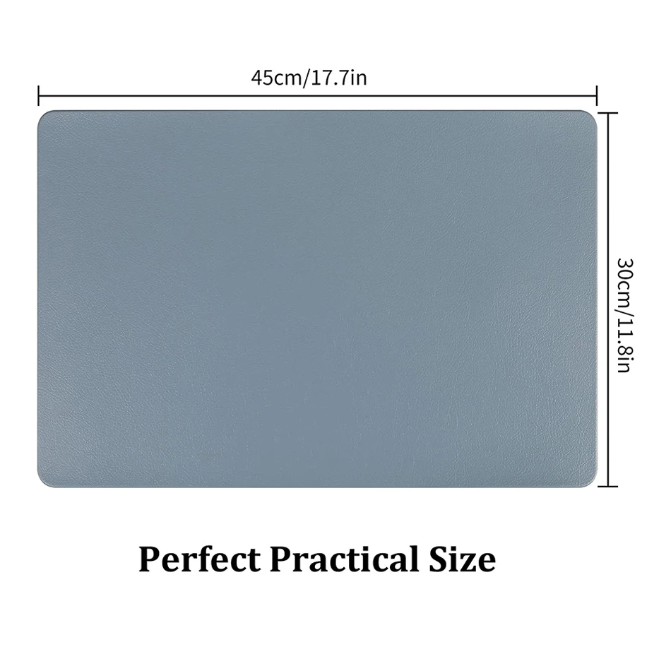 4PCS Faux Leather Placemats Heat Resistant Easy To Clean Table Pad Mat for Home Office Hotel Restaurant Kitchen Dining Table