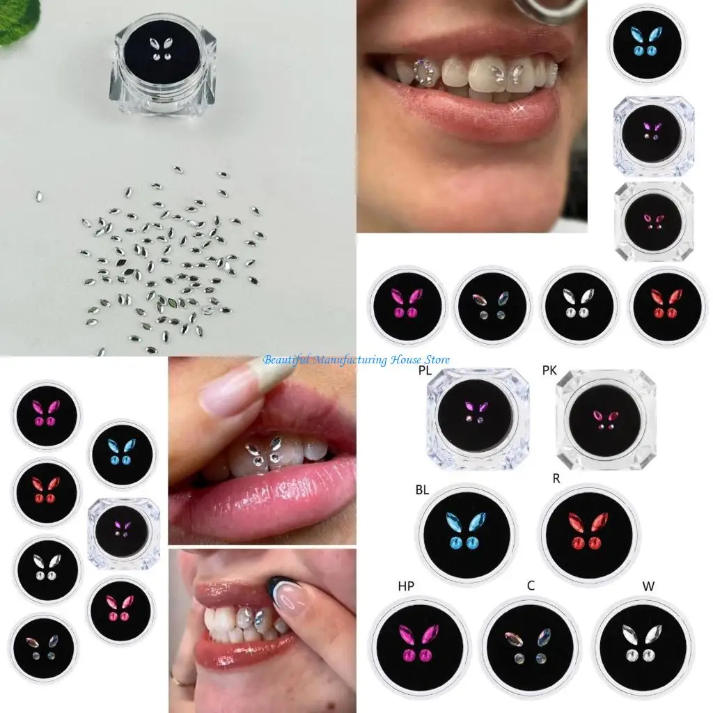 E56A Beauty Diamonds Teeth Decoration Reflective Teeth Women Teen Teeth Ornament