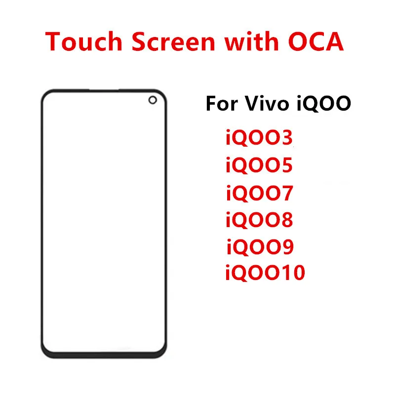 

iQ003 iQOO7 Touch Screen For Vivo iQOO 10 9 7 8 5 3 Front Panel LCD Display Outer Glass Cover Lens Repair Replace Parts OCA