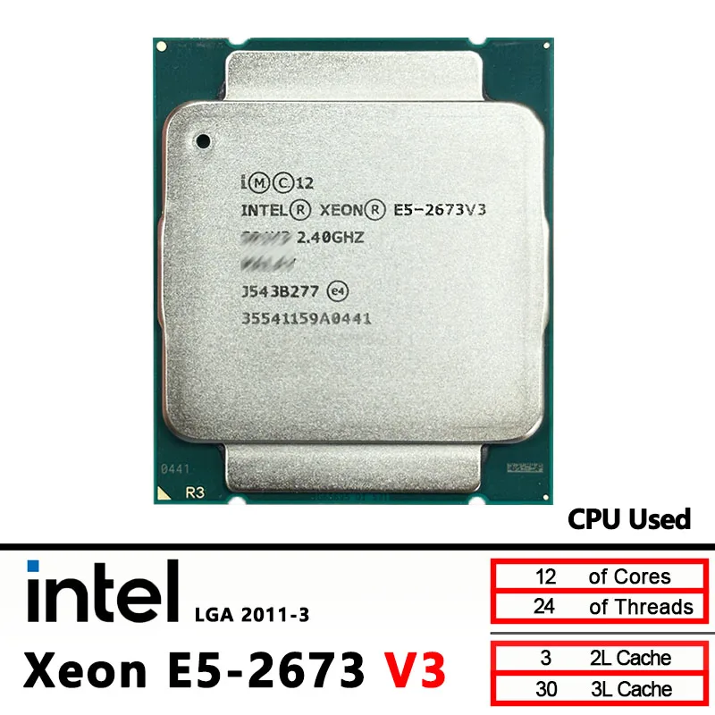 

Intel Xeon E5-2673V3 E5 2673 V3 2.4 GHz Used Twelve-Core Twenty-four-Thread CPU 30M 105W LGA 2011-3