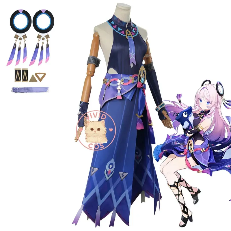 

ABC123 игра Genshin Impact косплей костюм аниме Cyrrillie RPG популярное платье для женщин Хэллоуин Comic Con Fes3;f'6,c;7.y