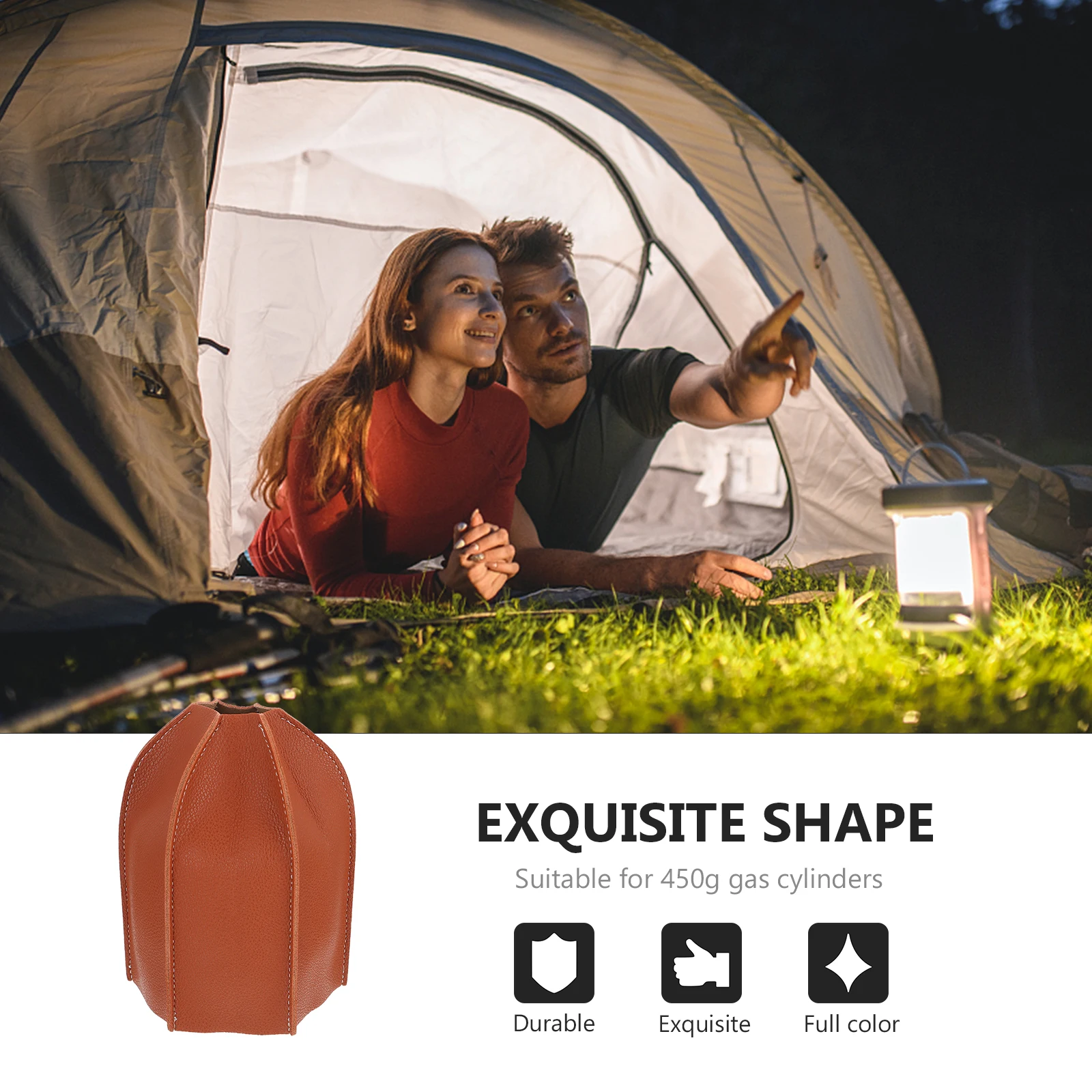 

Gas Cylinder Protective Cover Brown for Flat Propane Tank Sleeve Camping Gas Canister Protector Shock Absorption