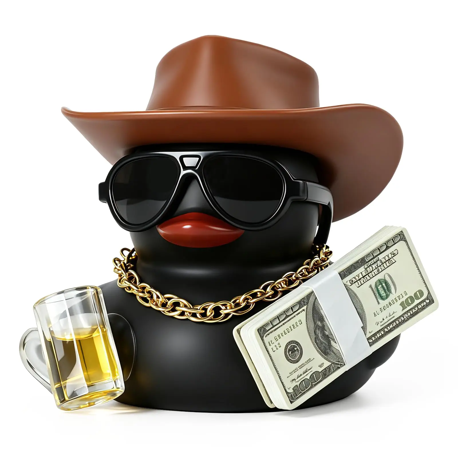 Black Duck with Money, Bartender & Beer Theme Cool Car Ornament