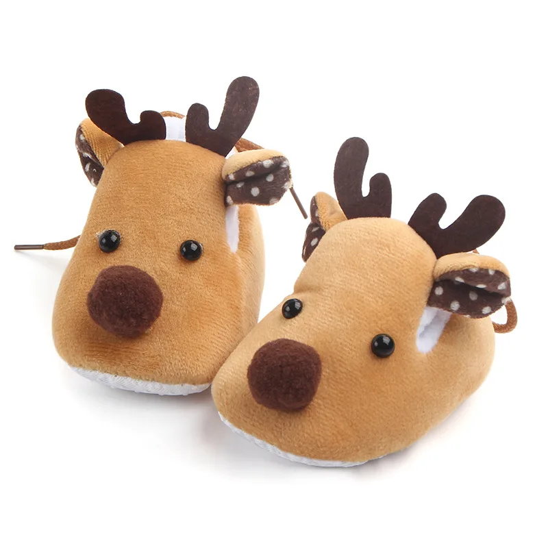 New autumn and winter wholesale super soft-soled velvet baby shoes,Christmas gift deer toddler shoes 1225