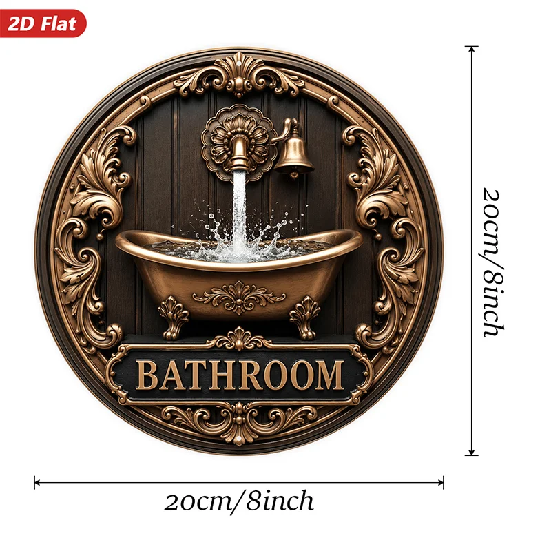 CIFbuy Vintage Bathtub Clawfoot Splashproof Aluminum Wall Art Waterproof Durable Metal Sign for Home  Indoor Outdoor Decor