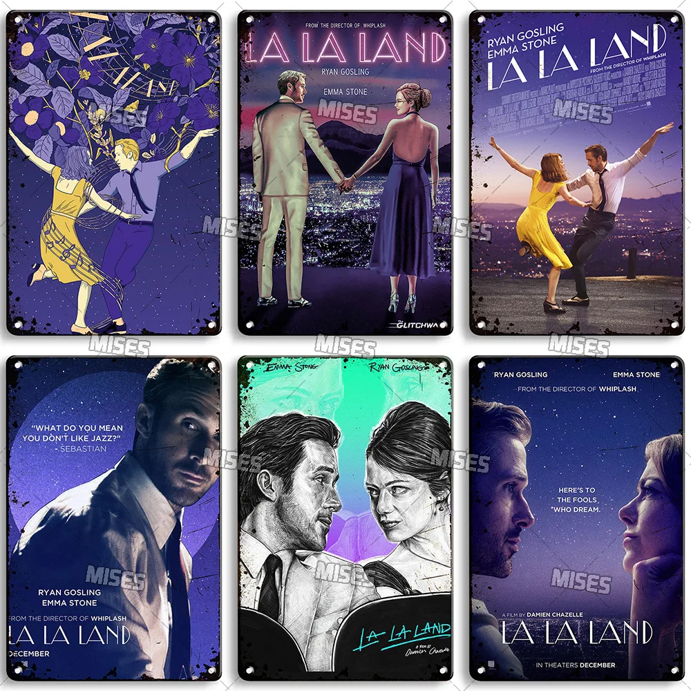 MISES LA LA LAND Classic Movie Metal Poster Cafe Home Kitchen Wall Decor Sign Decorative Plate Metal Plaque Retro Metal Tin Sign