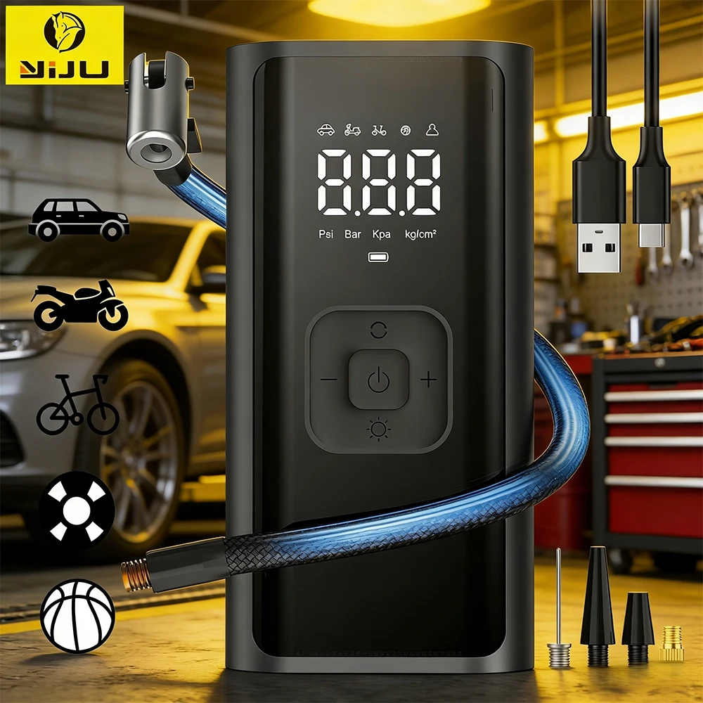 

YIJU 150psi Wireless Air Pump Portable Electric Tire Inflator For Car Bicycle Motorcycle Mini Air Compressor Tire Air Injector