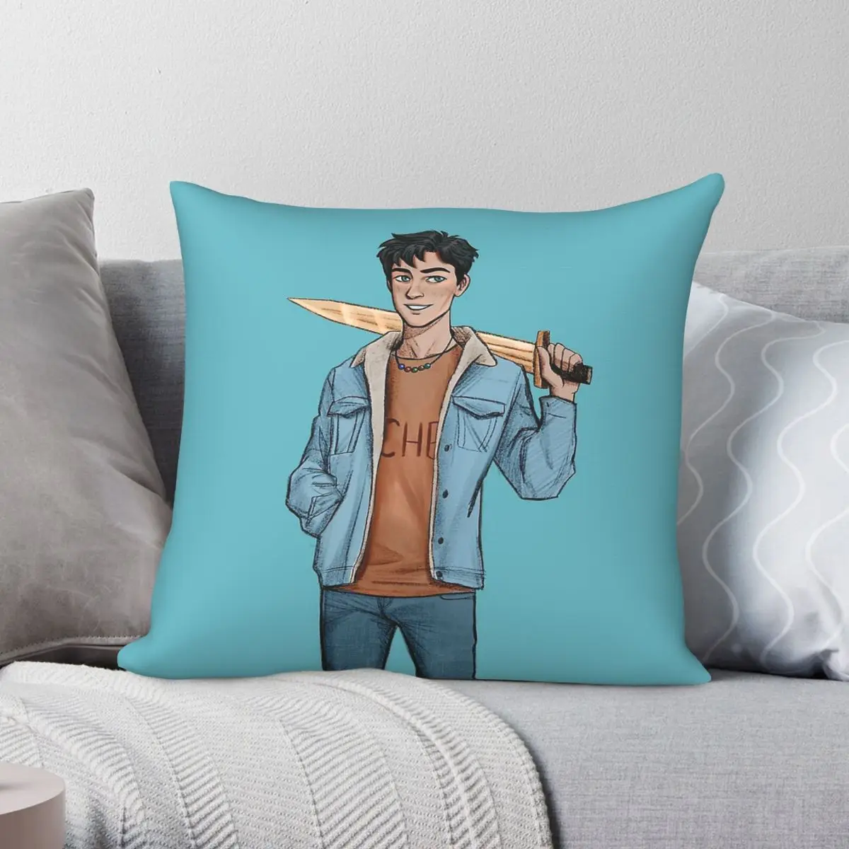 Percy Jackson And Riptide Pillowcase Polyester Linen Velvet Creative Zip Decorative Car Cushion Case 18