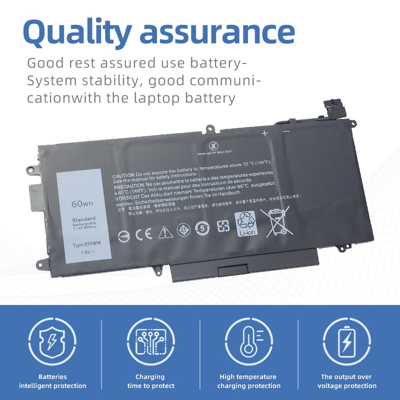 Imagem -02 - Suozhan K5xww Bateria do Portátil para Dell Latitude 5289 7389 7390 2-in1 Series Notebook 71tg4 725ky N18gg 7.6v 60wh