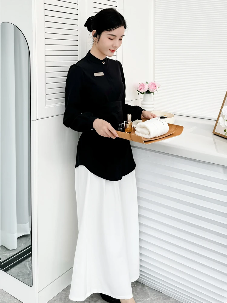 

High-End Beau Salon Foot Bath Techan orm Women's Ele Welln Center Massage Workwear Long Pants Career Suit