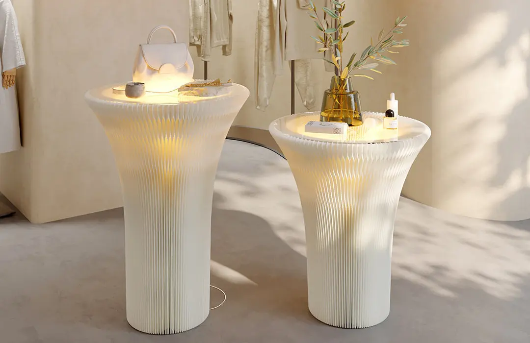 Stacked mirror display tables, product display stands, beauty salon sample displays, luminous accessories, gifts