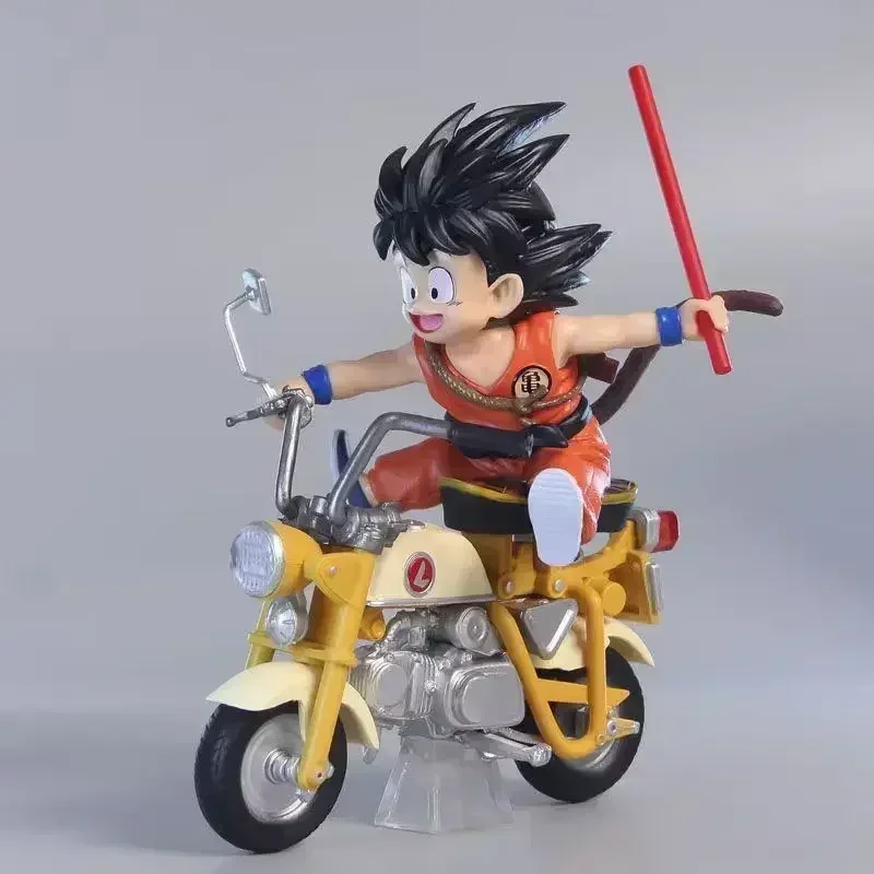 Dragon Ball Anime Action Figure, Filho Gohan Goku, DBZ Pai e Filho Motocicleta, 15cm PVC Modelo de Coleção Brinquedos Presentes