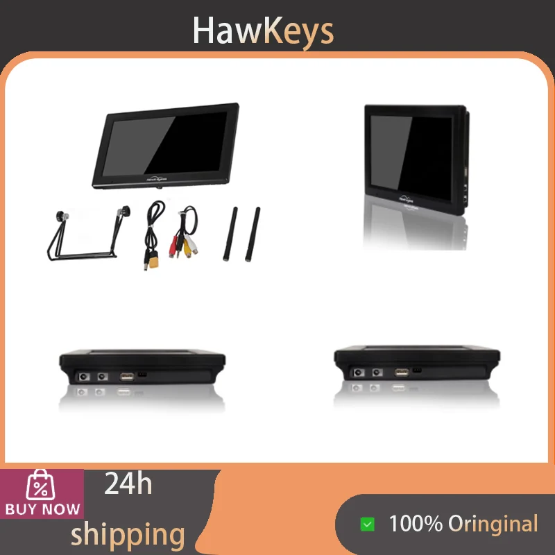 10.2 Inch FPV Monitor, 5.8G 40CH Dual Diversity Receiver, 1024x600 IPS HD LCD Screen 1000Lux, HDMI DVR Built-in for Drone Racing