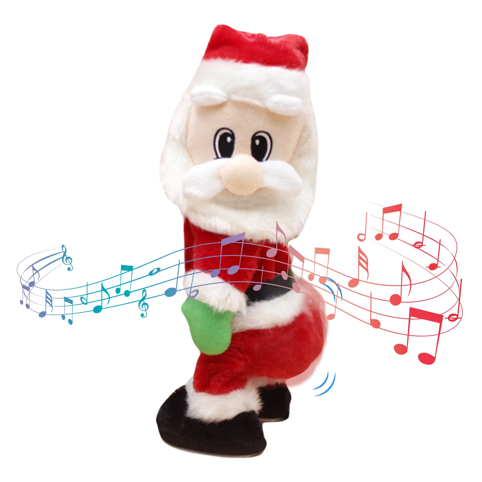 الرقص سانتا كلوز مع الموسيقى الرسوم المتحركة عيد الميلاد سانتا الغنيمة تهز سانتا المنزل زخرفة زينة عيد الميلاد للأطفال هدية