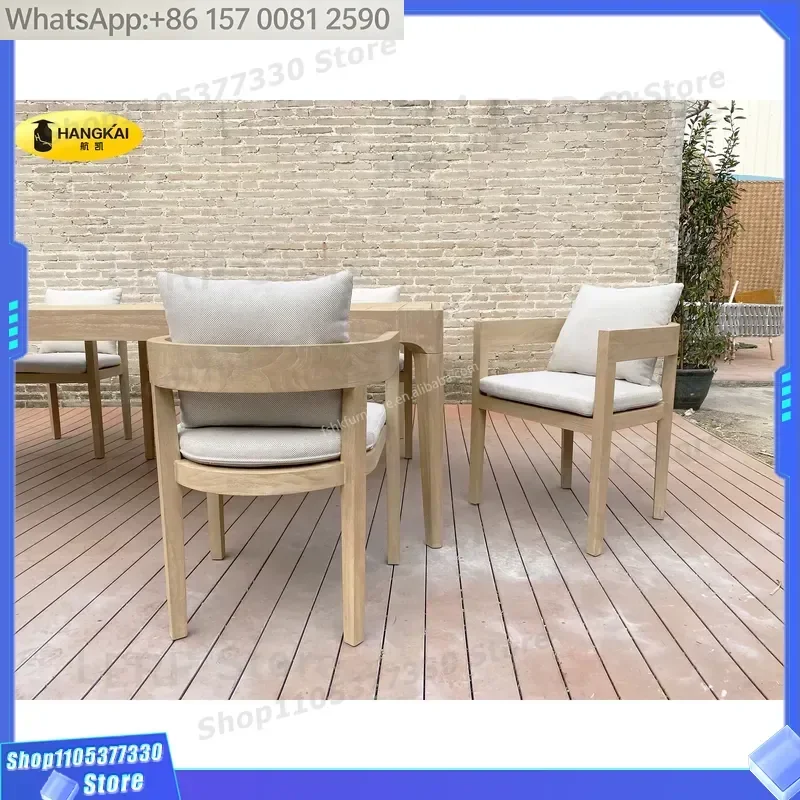 Factory Direct Teak Wood Wooden Outdoor/patio/garden/exterior/villa Furniture Rustic Dining Table and Chair Set