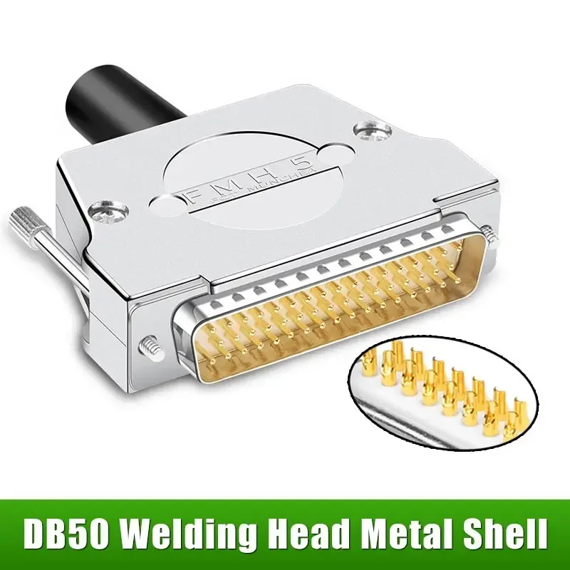 Gold Plated DB50 Soldering Connector Industrial Grade 3-Row Welding db50 Plug DB 50-pin Metal Male Female Connectors