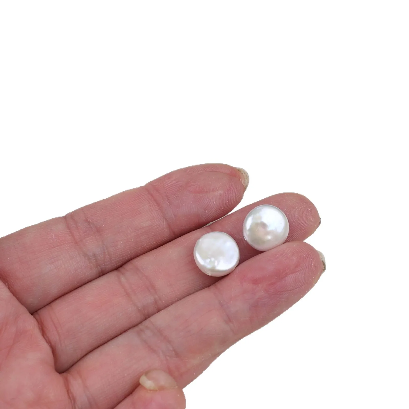 Full Through Hole Button Shaped Freshwater Loose Pearl Beads Bulk Material For Handmade DIY Bracelet Necklace Earrings Jewelry