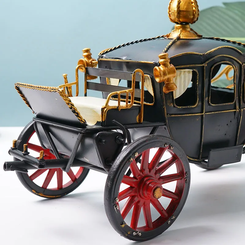 Vintage Decoration Pumpkin Car Model Metal Bedroom Home Accessories Miniature London Royal Industri