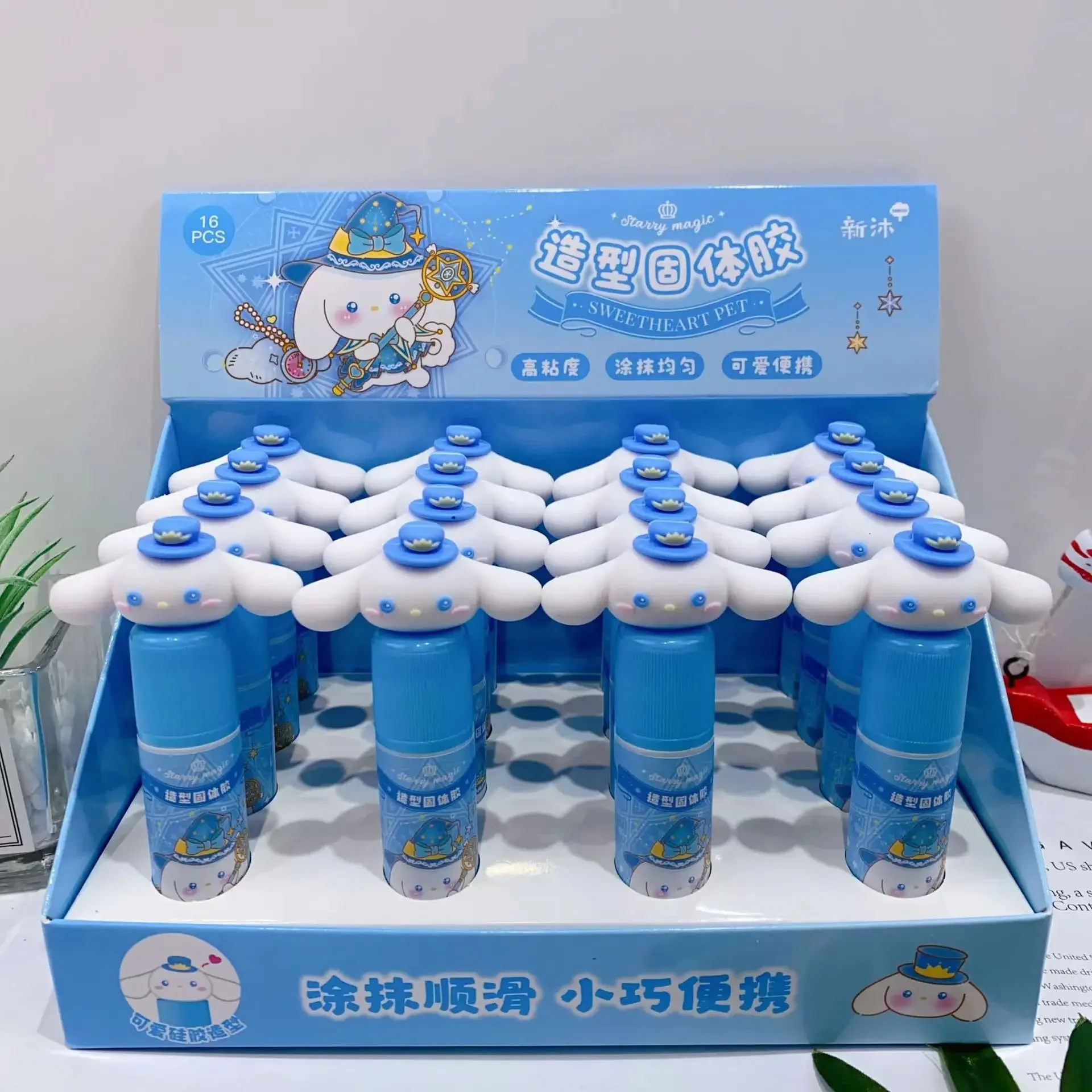 16Pcs/Box Sanrio Cinnamoroll Mymelody Kuromi Solid Glue Strong Adhesives Solid Glue Stick Children Solid Glue Stationery gift