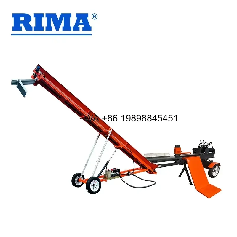 Wmwmnu for 37 Ton Automatic Hydraulic Wood Splitter Firewood Processor Log Lifter with Engine Wood Splitting