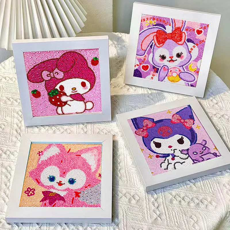 Cartoon MyMelody Kuromi Cinnamoroll DIY Diamond Painting Mosaic Birthday Gift Decoration Handiwork Material Pack