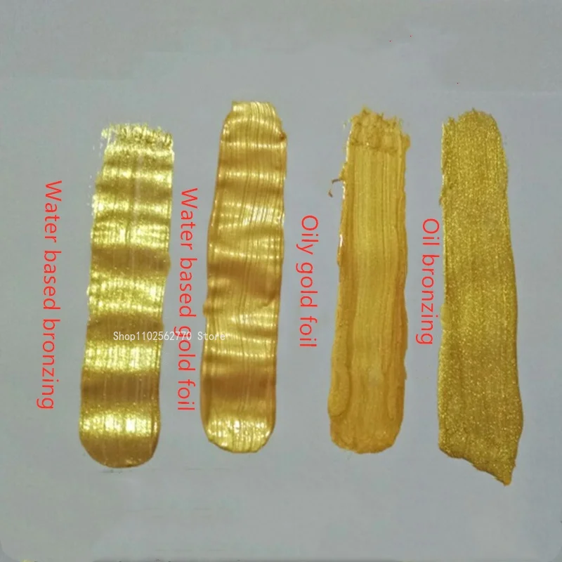 300g Metal Paint Ultra-bright Oily Water-based Gold Foil/Bronzing Paint DIY Plaster Statue Metal Crafts Decorative Brush Coating