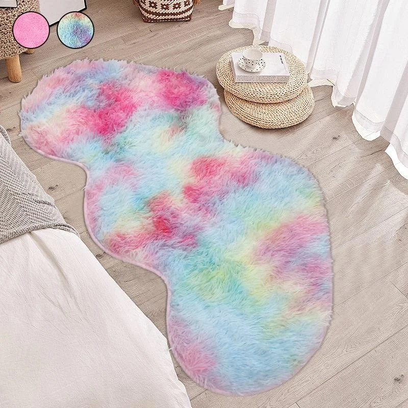 

Shaggy Rug Double Heart Shape Rug Fluffy Imitation Wool Home Decor Carpet Mat Carpets Living Room Bedroom Valentine Gift