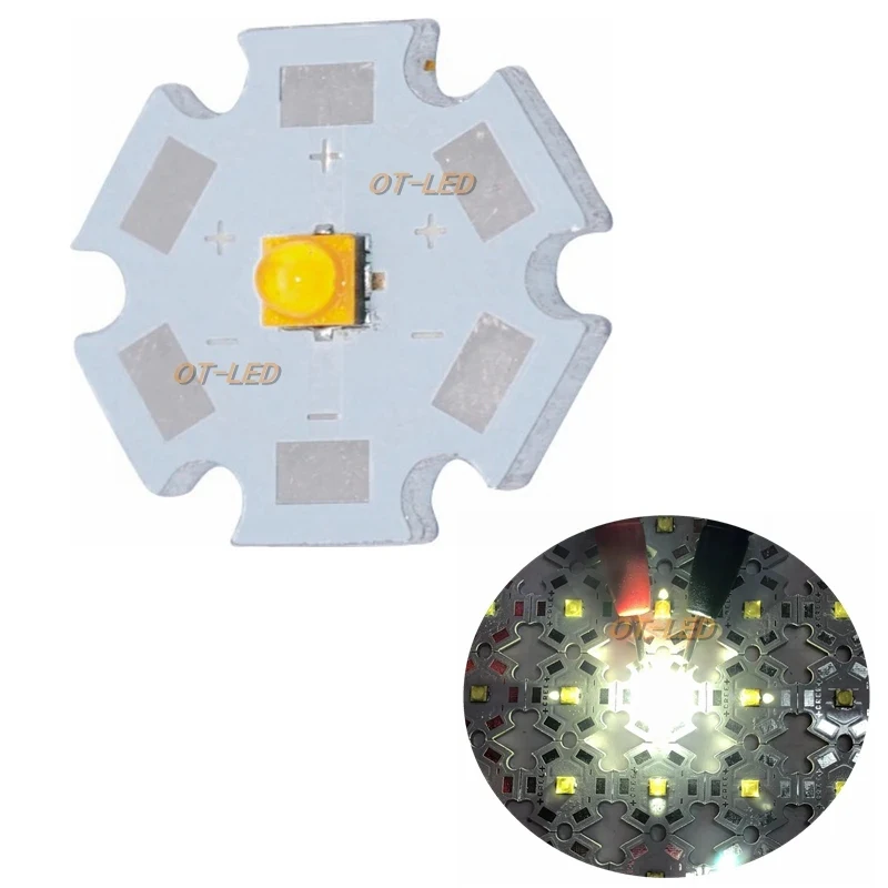100szt Oryginalny 5W XTE LED XT-E 1-5W LED Emiter Czysta biel 6000K Neutralna biel 4500K Ciepła biel 3000K Dioda Chip z 20MM PCB