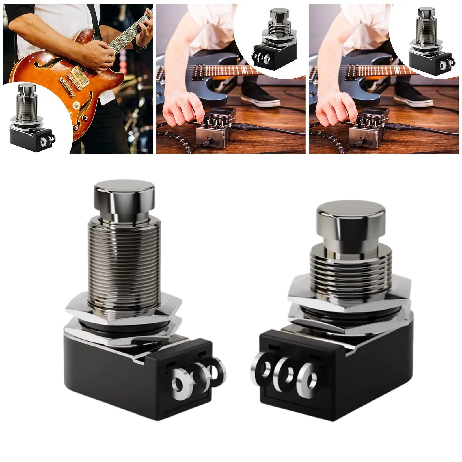 Guitar Foot Pedal Switch Waterproof 3 Pin Stomp Box Push Button Footswitch