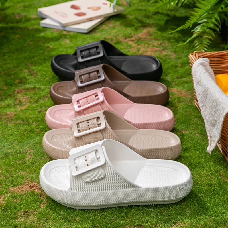 Women's Slippers Single-breasted Fashionable Summer Non-slip Wear-resistant Casual All-match Soft High-rebound Quick-dry