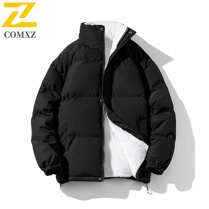

​ Мужская пуховая хлопковая куртка, зимняя водонепроницаемая ветрозащитная утолщенная однотонная куртка в корейском стиле, осень-зима ​ Теплое спортивное пальто на открытом воздухе