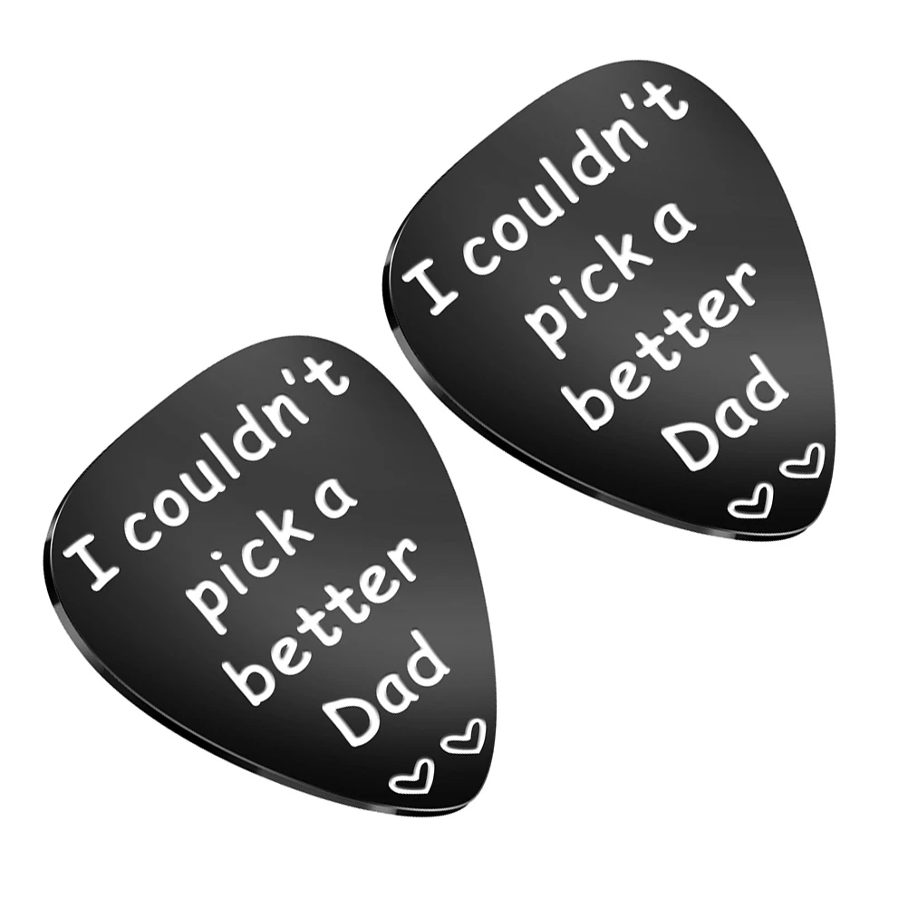 

2 Pcs Guitar Pick Rust-resistant Picks Small Gift Metal English Engraved Stainless Steel