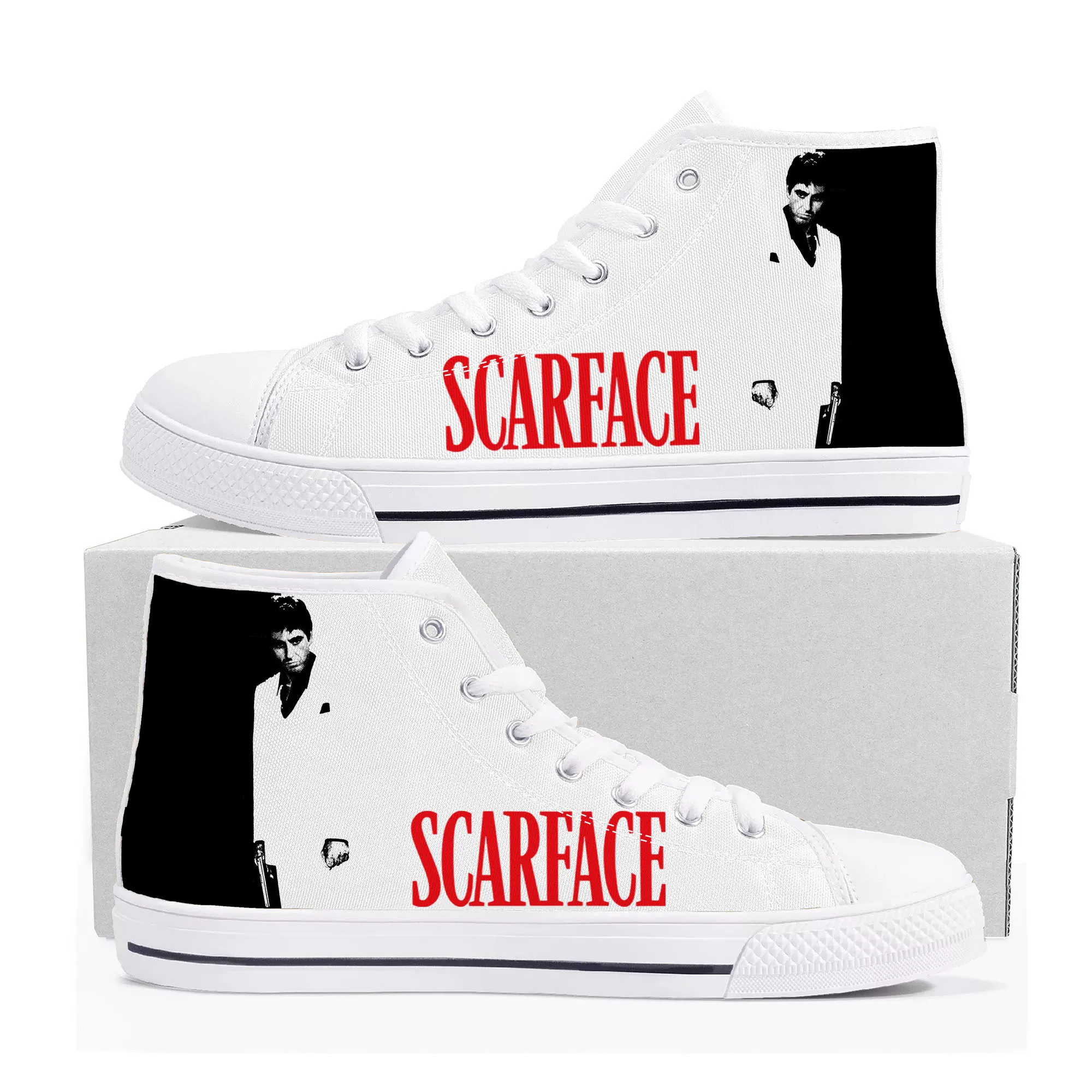 Scarface High Top Sneakers Mens Womens Teenager High Quality Al Pacino Canvas Sneaker couple Casual Shoe Customize Shoes