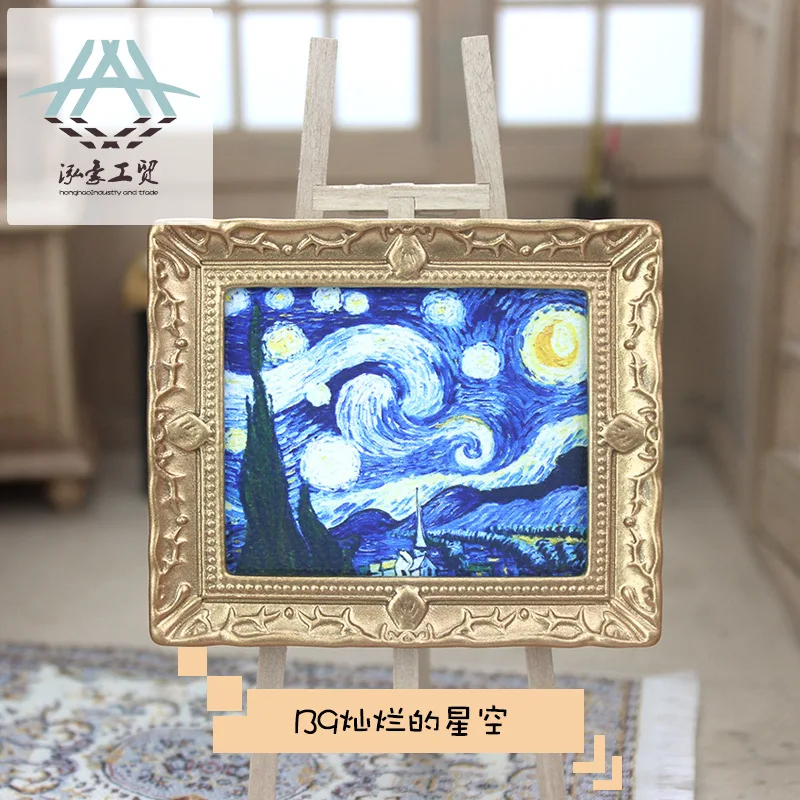 1/6 Doll House Furniture Mini Stuff Oil Painting Miniatures Items Decoration Studio Model DIY Study Toys Dolls House Accessories