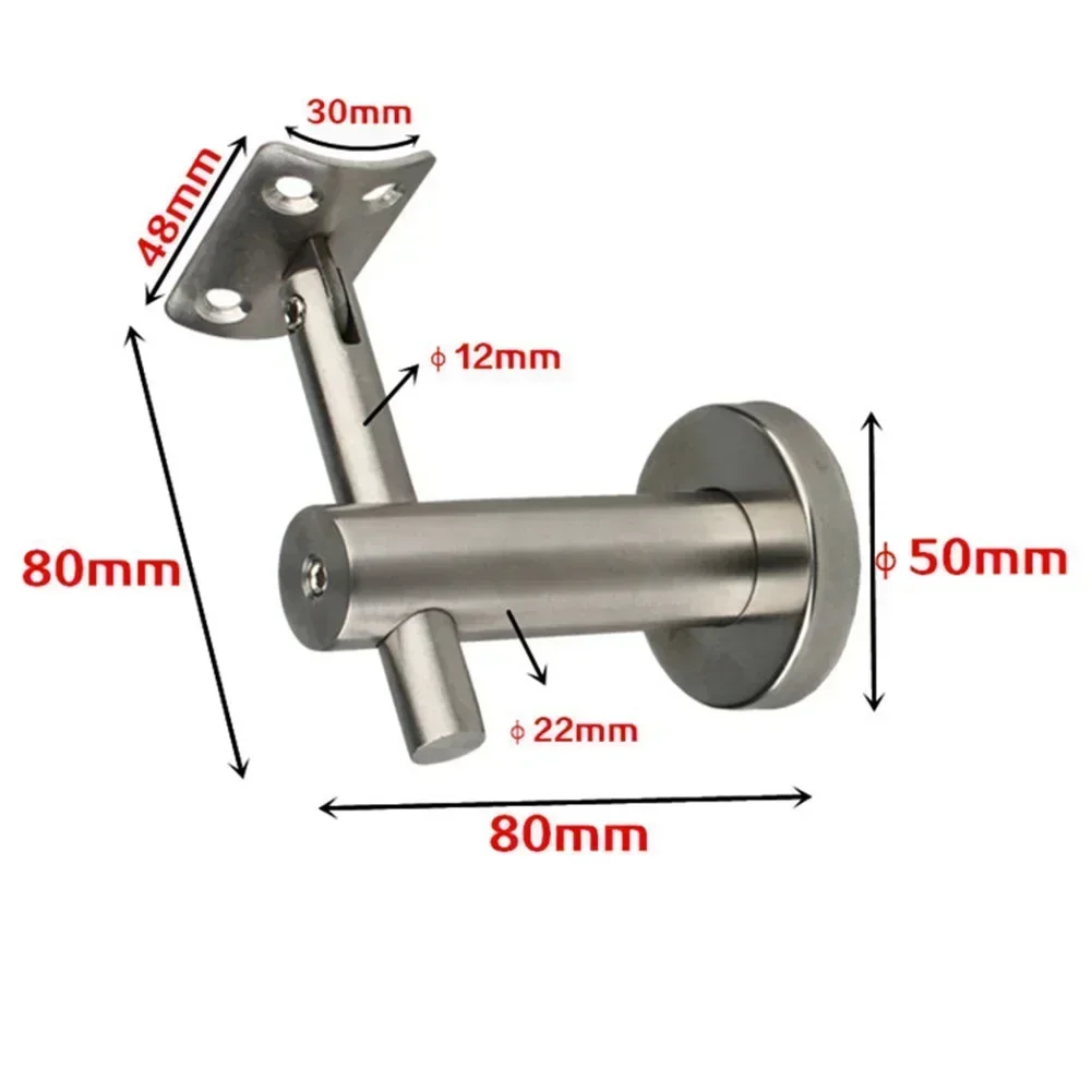 1pcs Movable 304 Stainless Steel Handrail Bracket Shaking Reinforcement Accessories Wall-mounted Handrails Hardware