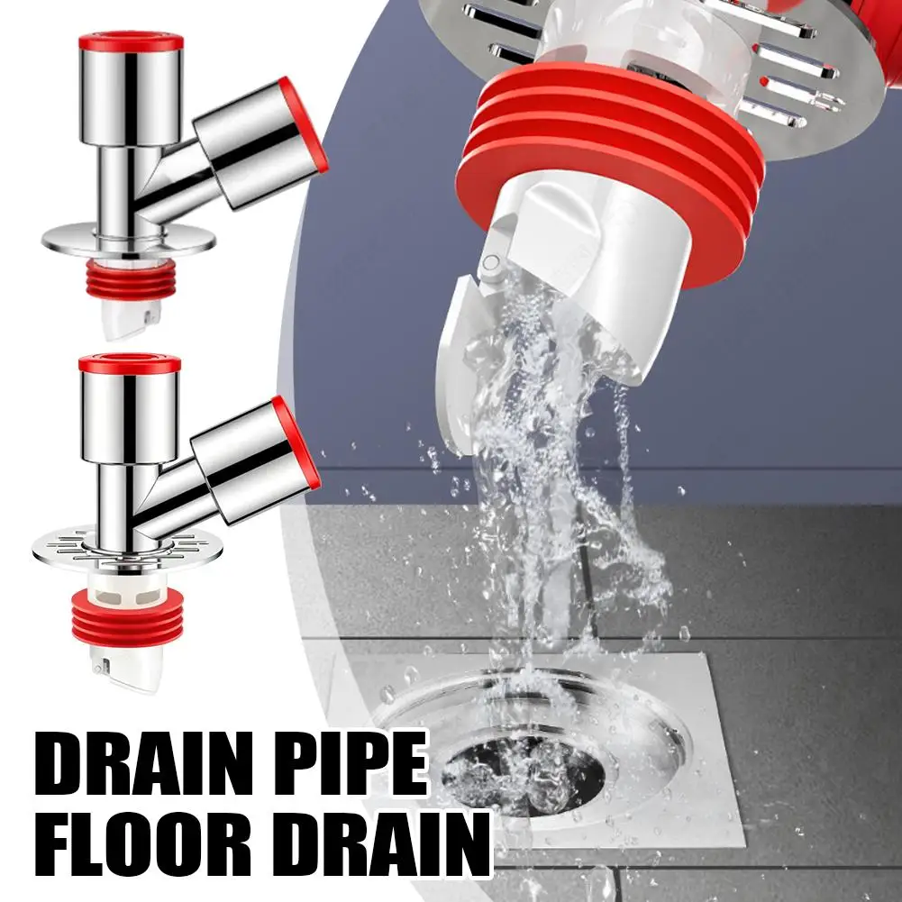 Washing Machine Three‑Way Drain Connector ABS Angled Double Drainage Joint With Sealing Rings Fit 40/50mm PVC Pipe 32‑46mm Floor