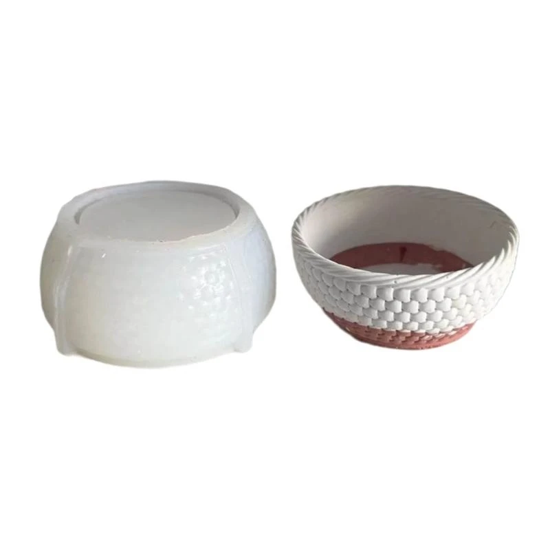 النسيج سلة زهرة أواني السيليكون قوالب القوالب القوالب النضرة الراتنجات